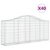 vidaXL Cesti Gabbioni ad Arco 40 pz 200x30x80/100 cm Ferro Zincato