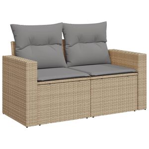 vidaXL Divano da Giardino con Cuscini a 2 Posti Beige in Polyrattan