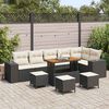 vidaXL Set Divano da Giardino 10 pcs Nero polyrattan