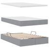 vidaXL Letto con contenitore e LED con led Grigio chiaro 120 x 190 cm