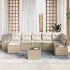 vidaXL Set Divano da Giardino con cuscino 7 pcs Beige polyrattan