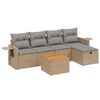 vidaXL Set Divano da Giardino 6 pz con Cuscini Beige Misto Polyrattan