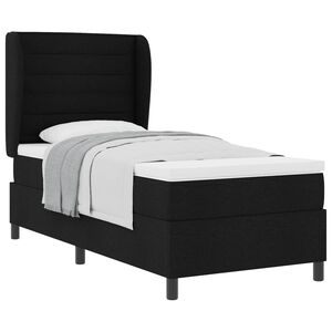 vidaXL Letto a molle con materasso Nero 100 x 200 cm Tessuto