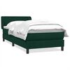 vidaXL Giroletto a Molle con Materasso Verde Scuro 80x220 cm Velluto