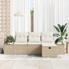 vidaXL Set Divano da Giardino con cuscino 4 pcs Beige polyrattan