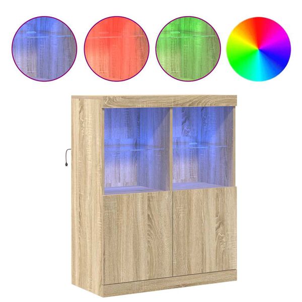 vidaXL Credenza Rovere Sonoma 81x37x100 cm in Legno Massello