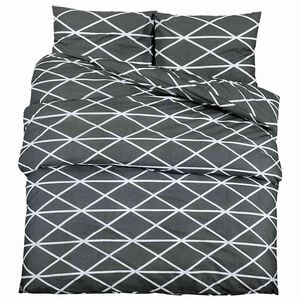 vidaXL Set Copripiumino Nero e Bianco 200x200 cm in Cotone