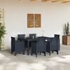 vidaXL Set da Pranzo per Giardino 7 pcs Antracite Rattan Polt