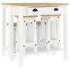 vidaXL Set da Bar 5 pz Bianco in Legno Massello di Pino