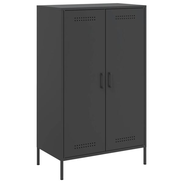 vidaXL Credenza Nera 68x39x113 cm in Acciaio