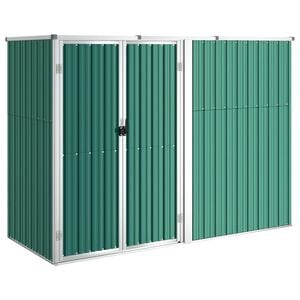vidaXL Capanno per Attrezzi Verde 225x89x161 cm in Acciaio Zincato