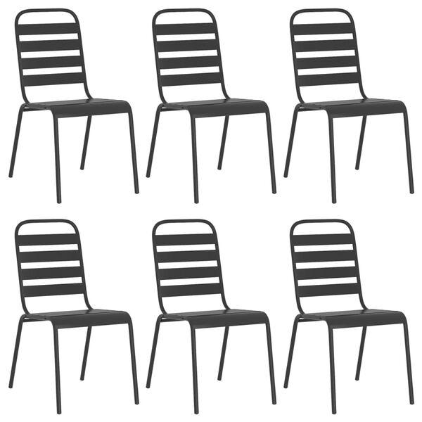 vidaXL Set da Pranzo da Giardino 7 pz in Acciaio Antracite