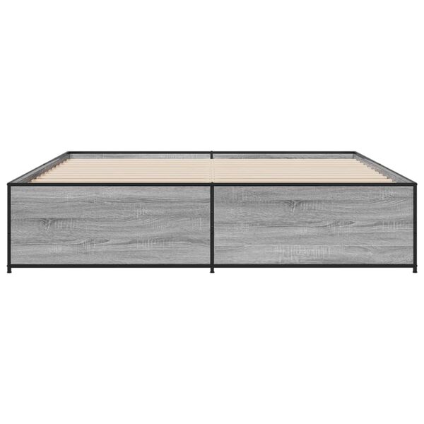 vidaXL Giroletto Grigio Sonoma 200x200 cm in Legno Multistrato Metallo
