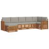 vidaXL Set divano sezionale con cuscino 7 pcs Grigio Naturale e Chiaro