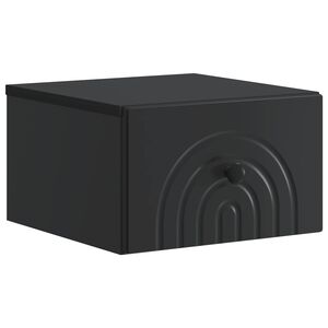 vidaXL Mobiletto da notte a muro con cassetto Nero 33 x 34,5 x 20 cm