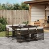 vidaXL Set da Pranzo da Giardino 7pz con Cuscini in Polyrattan Marrone