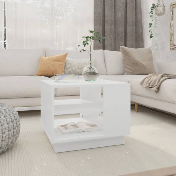 vidaXL Tavolino da Salotto Bianco 55x55x43 cm in Truciolato