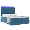 vidaXL Letto con contenitore e LED Blu Scuro 140 x 190 cm Velluto