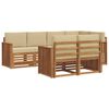 vidaXL Set di divani da esterno 7 pz Naturale e Beige Poliestere