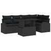 vidaXL Set Divano da Giardino 6 pz Nero 100 x 55 x 73 cm polyrattan
