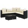 vidaXL Set Divano da Giardino 6 pz con Cuscini Nero in Polyrattan
