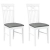 vidaXL Sedie da Pranzo con Cuscini 2 pz Bianco Legno Massello di Hevea