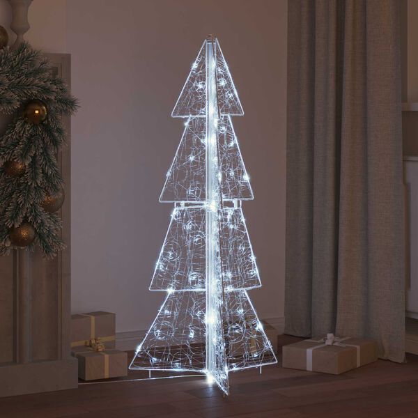 vidaXL Albero di Natale con 100 LED Bianco Freddo 120 cm Acrilico