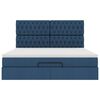 vidaXL Struttura Letto Pouf con Materasso Blu 180x200cm in Tessuto