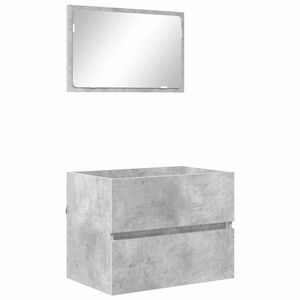 vidaXL Set di mobili per il bagno Grigio cemento 60 x 38,3 x 45 cm