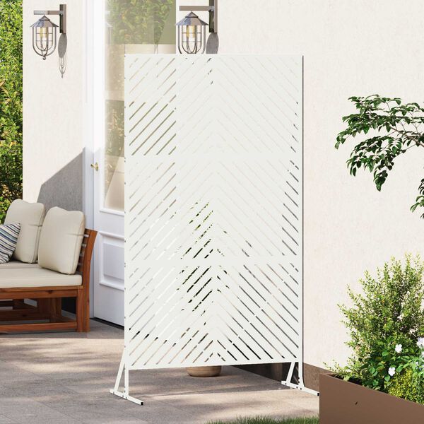 vidaXL Schermo per Privacy Bianco 100 x 50 x 180 cm Acciaio