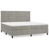 vidaXL Giroletto a Molle con Materasso Grigio Chiaro 200x200cm Velluto