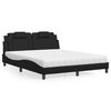 vidaXL Letto Viana con Materasso Nero 160x200 cm in Similpelle