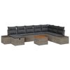 vidaXL Set Divano da Giardino con cuscino 9 pcs Grigio polyrattan