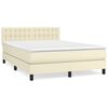 vidaXL Giroletto a Molle con Materasso Crema 140x200 cm in Similpelle