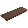 vidaXL Tappetini per scale 15 pz 65x21x4 cm Marrone Bordo rettangolare
