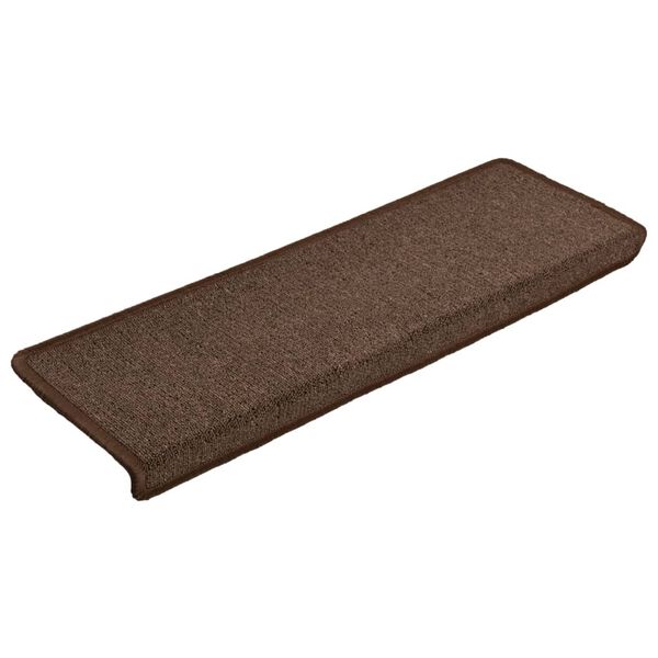 vidaXL Tappetini per scale 15 pz 65x21x4 cm Marrone Bordo rettangolare