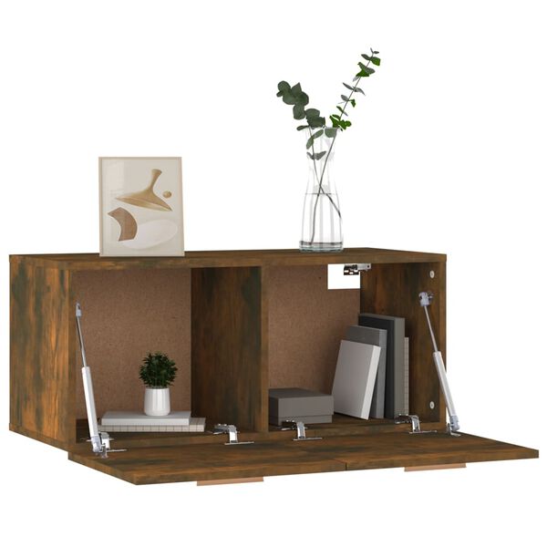 vidaXL Mobile Parete Rovere Fumo 80x35x36,5 cm in Legno Multistrato