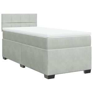 vidaXL Giroletto a Molle con Materasso Grigio Chiaro 90x190 cm Velluto