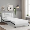 vidaXL Letto con Materasso Hvar Bianco e Nero 100x200 cm in Similpelle
