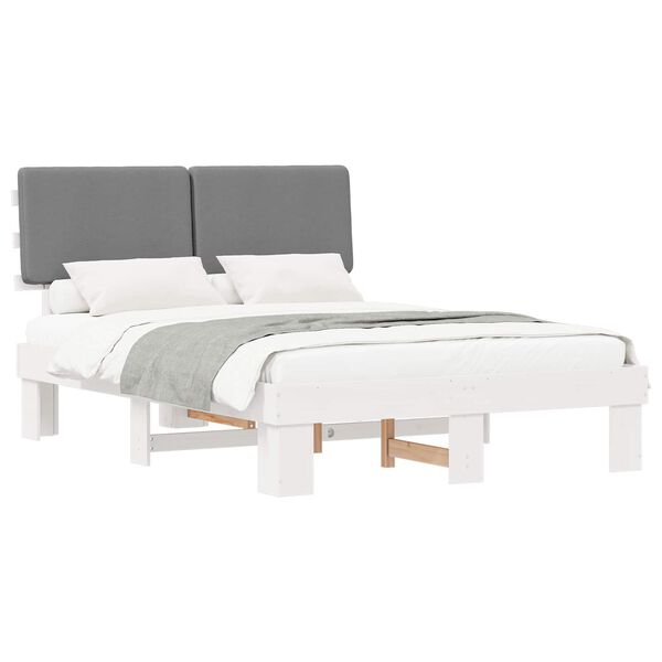 vidaXL Letto con Testiera Rivestita Grigio chiaro 120 x 190 cm