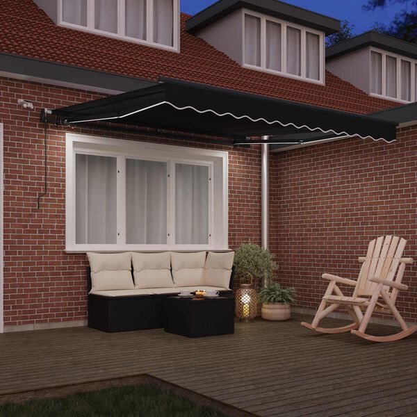 vidaXL Tessuto per Tenda con Nero 300 x 250 cm Poliestere
