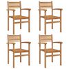 vidaXL Sedia 4 pcs Marrone 56 x 55 x 90.5 cm Legno di teak solido