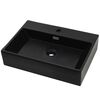 vidaXL Lavandino con Foro Rubinetto Ceramica Nero 60,5x42,5x14,5 cm