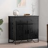 vidaXL Credenza con cassetto Rovere Nero 79,5 x 35,5 x 74,5 cm