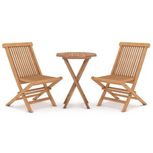vidaXL Set da Pranzo per Giardino 3 pz in Legno Massello di Teak