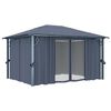 vidaXL Gazebo con Tende e Luci LED 400x300 cm Antracite in Alluminio