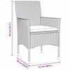 vidaXL Set da Pranzo per Giardino con cuscino 5 pcs Beige polyrattan