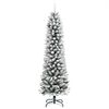 vidaXL Albero Natale Artificiale Sottile Neve Floccata 180cm PVC e PE