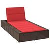 vidaXL Lettino Prendisole con Cuscino Galleggiante Marrone Polyrattan