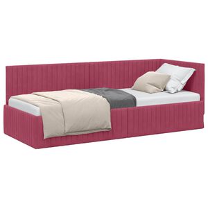 vidaXL Cornice del letto ad angolo Rosso Vino 80 cm x 200 cm Velluto